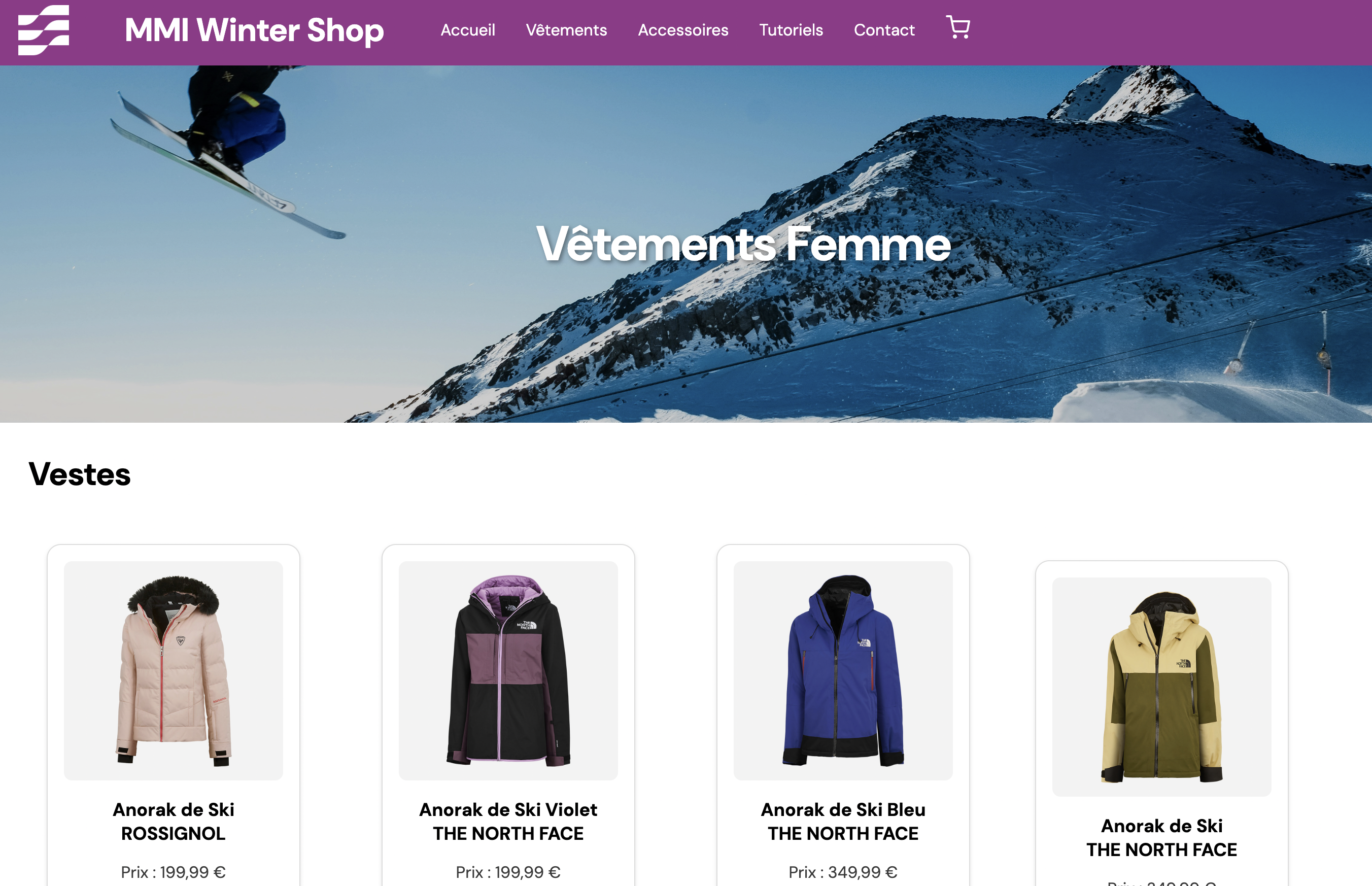 aperçu site web boutique